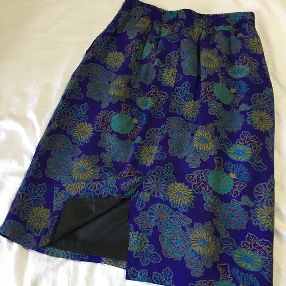 VINTAGE Norton McNaughton skirt fully lined pockets pleats size 8 floral - Picture 4 of 10